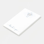 Blauwe Bloemkruis Doop Dank Je Post-it® Notes (Schuin)