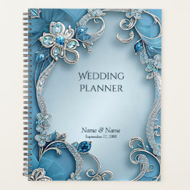 Blauwe  bloemplanner planner