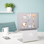 Blauwe Bloemslinger Eend Hoed Sticker (Laptop op bureau)