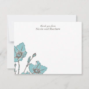 Blauwe bloesem Dank je wel Kaart