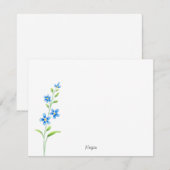 Blauwe bloesems notitiekaartje (Voorkant / Achterkant)