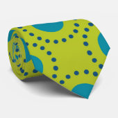 BLAUWE BLUE POLKA DOT POLKADOTS STROPDAS (Opgerold)