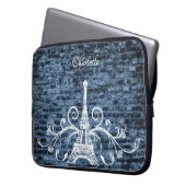Blauwe boardtowerghoes voor laptop sleeve (Voorkant Links)