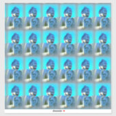 blauwe boeddha sticker (Vel)