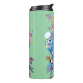 Blauwe boedgie Boedgerigar Roos Waterverf bloemen Thermosbeker (Gedraaid links)