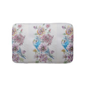 Blauwe boedgie en Rozen Kunstbloemen Bath Mat (Voorkant)