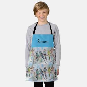 Blauwe boedgie Waterverf boys Kinder Apron Schort