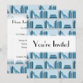 Blauwe boeken op Shelf. Kaart (Voorkant / Achterkant)