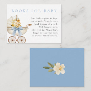 Blauwe Boeken voor Babykaart Vintage Wieg Baby Sho Informatiekaartje