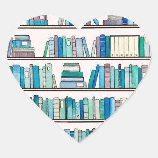 Blauwe boekenplank — Heart Stickers