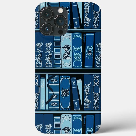 Blauwe boekenplanken  boeken Case-Mate iPhone case (Achterkant)