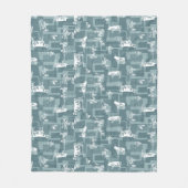 Blauwe boerderij fleece deken (Voorkant)