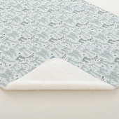 Blauwe bogen en harten patroon sherpa deken (3/4)