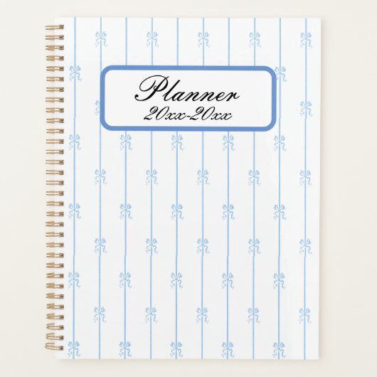 Blauwe bogen en strepen planner (Voorkant)
