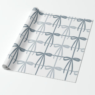 Blauwe bogen   Preppy   Kerstmis of Hanukkah Cadeaupapier