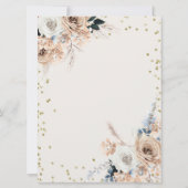 Blauwe boho wacht op baby shower uitnodiging (Achterkant)