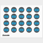 Blauwe boho waterverf vether ronde sticker (Vel)