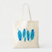 Blauwe boho waterverf vether tote bag (Voorkant)