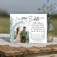 Blauwe Boho Wildflowers Foto & Agenda Trouwen
