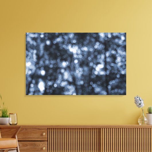 Blauwe Bokeh Wrapped Canvas (Insitu (Woonkamer))