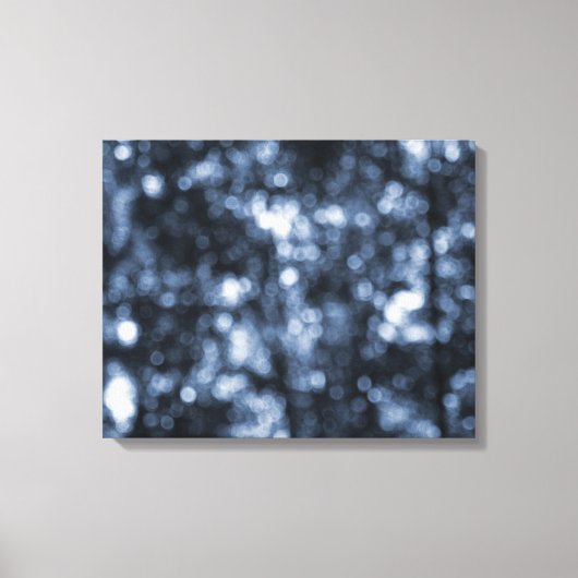 Blauwe Bokeh Wrapped Canvas Afdruk (Voorkant)