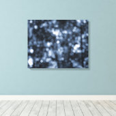 Blauwe Bokeh Wrapped Canvas Afdruk (Insitu (Houten vloer))