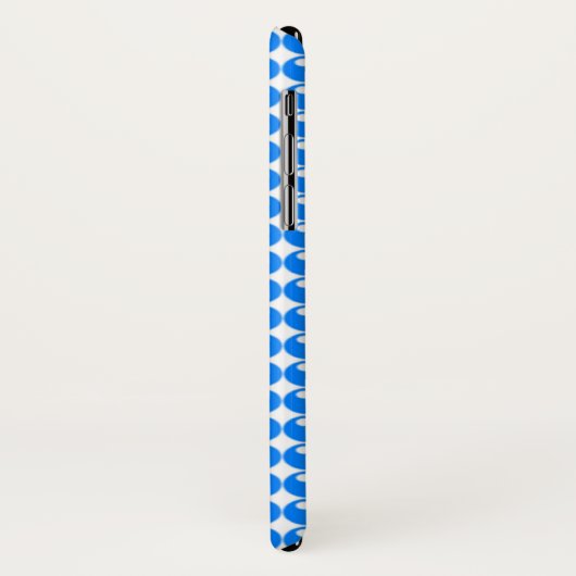 Blauwe bolcirkels patroon op wit Case-Mate iPhone case (Achterkant/links)