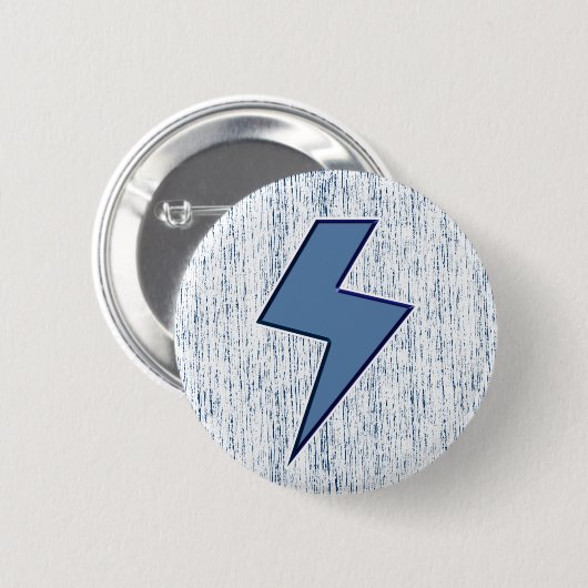 Blauwe Bolt Ronde Button 5,7 Cm (Voorkant /achterkant)