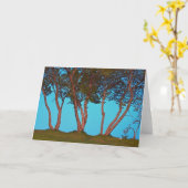 Blauwe Bomen Kaart (Gele Bloem)