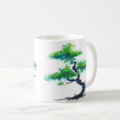 Blauwe Bonsai Waterverf Koffie Mok (Voorkant rechts)