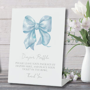 Blauwe Boog Baby Shower Luiers Raffle Bijlagekaart Reclamebord Met Voetstuk