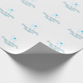 Blauwe boog blij 21e verjaardag naam datum meissty cadeaupapier (Hoek)