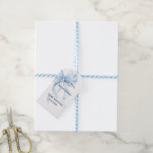 Blauwe Boog Bruiloftfeest Cadeaulabel (Met Touw)