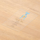 Blauwe boog Grieks-orthodoxe doopjongen doop Acryl Uitnodigingen (Laagn)