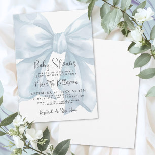 Blauwe Boog Jongen Baby Shower Kaart