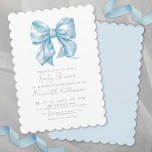 Blauwe Boog Jongen Baby Shower Kaart