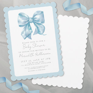 Blauwe Boog Jongen Baby Shower Kaart