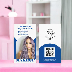 Blauwe boog make-up boho foto qr code logo visitekaartje