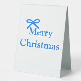 Blauwe boog vrolijk kerstcadeau's eenvoudig modern