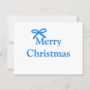 Blauwe boog vrolijk kerstcadeau's eenvoudig modern briefkaart