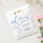 Blauwe boog Ze bindt het knoop Vrijgezellenfeest Bedankzakje (Gezegeld)