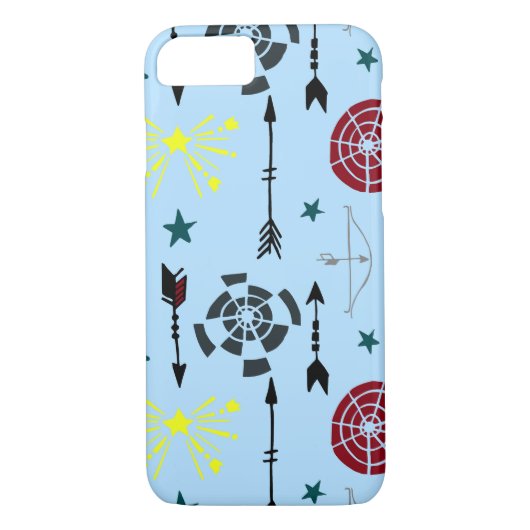 Blauwe boogschieten pijlen en doelen Case-Mate iPhone case (Achterkant)
