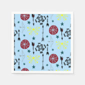 Blauwe boogschieten pijlen en doelen servet (Voorkant)