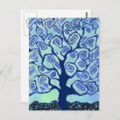 Blauwe boom briefkaart (Voorkant / Achterkant)