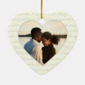 Blauwe boom dansen bloeit bruiloft foto keramisch ornament (Achterkant)