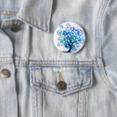 Blauwe boom ronde button 5,7 cm (In situ)