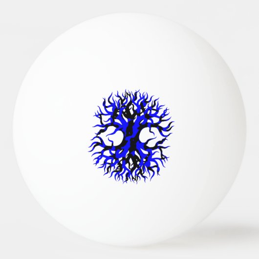 Blauwe boom van het leven pingpongballen (Achterkant)
