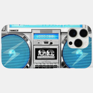 Blauwe boombox iPhone 16 pro max hoesje
