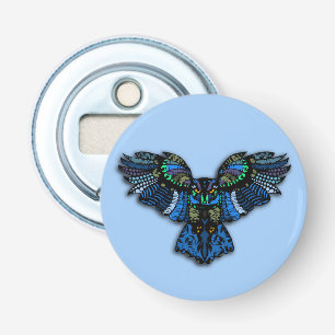 Blauwe boomgaard button flesopener