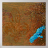 Blauwe boomgaard poster (Voorkant)